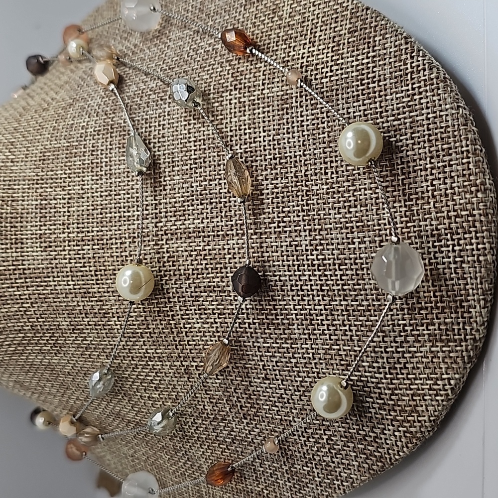 Multi strand beaded necklace